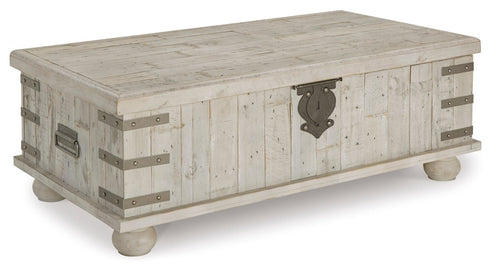 Carynhurst White Wash Gray Lift Top Cocktail Table - WCC Furniture & Mattress Center Lafayette & Lake Charles