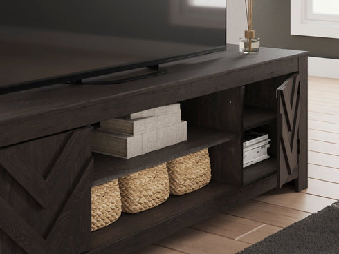 Cayboni Black - ish TV Stand w/ Fireplace - WCC Furniture & Mattress Center Lafayette & Lake Charles