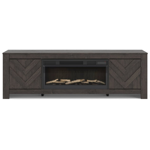 Cayboni Black - ish TV Stand w/ Fireplace - WCC Furniture & Mattress Center Lafayette & Lake Charles