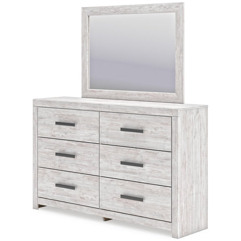Cayboni Whitewash Dresser & Mirror - WCC Furniture & Mattress Center Lafayette & Lake Charles