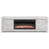 Cayboni Whitewash TV Stand w/ Fireplace - WCC Furniture & Mattress Center Lafayette & Lake Charles