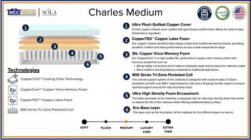 Charles Medium Hybrid - WCC Furniture & Mattress Center Lafayette & Lake Charles