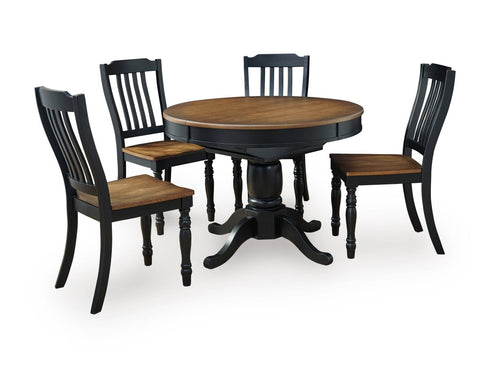 Clorazi Black/Brown 5 Piece Dining Set - WCC Furniture & Mattress Center Lafayette & Lake Charles