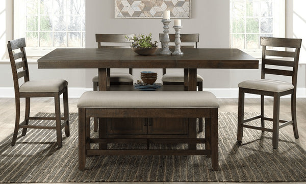 Colorado Charcoal 6 Piece Counter Height Dining Set - WCC Furniture & Mattress Center Lafayette & Lake Charles