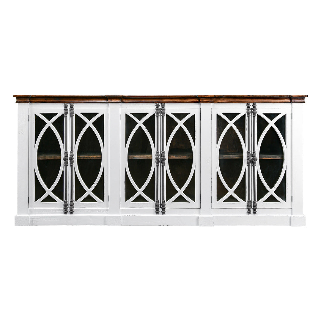 Pescara 6 Door Aged White/Tobacco Console