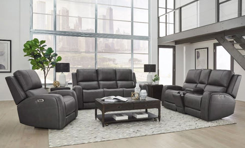 Cooke Autumn Fog Power Reclining Sofa & Loveseat - WCC Furniture & Mattress Center Lafayette & Lake Charles