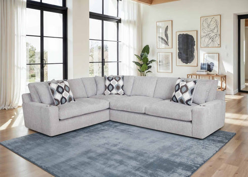 Cyclone Dove Sectional - WCC Furniture & Mattress Center Lafayette & Lake Charles