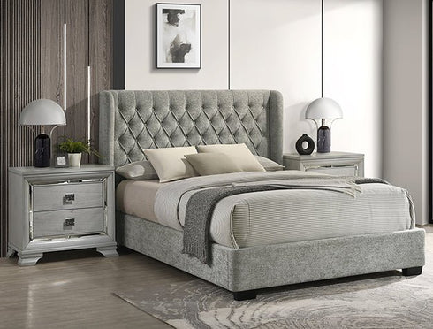 Daphne Light Grey Bed - WCC Furniture & Mattress Center Lafayette & Lake Charles