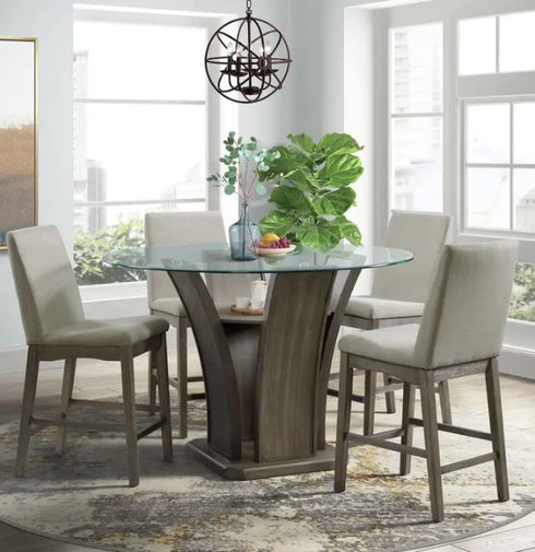 Dapper 5 Piece Grey Counter Height Dining set - WCC Furniture & Mattress Center Lafayette & Lake Charles