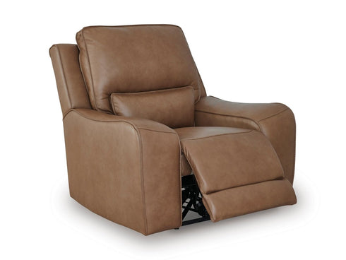 DeepWakes Caramel Power Recliner w/ ADJ Headrest - WCC Furniture & Mattress Center Lafayette & Lake Charles