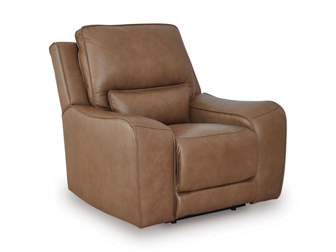 DeepWakes Caramel Power Recliner w/ ADJ Headrest - WCC Furniture & Mattress Center Lafayette & Lake Charles