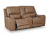 DeepWakes Caramel Power Reclining Loveseat w/ Console - WCC Furniture & Mattress Center Lafayette & Lake Charles