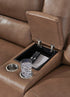 DeepWakes Caramel Power Reclining Loveseat w/ Console - WCC Furniture & Mattress Center Lafayette & Lake Charles