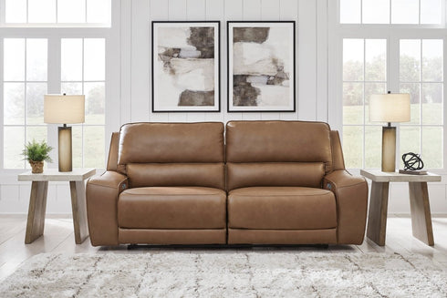 DeepWakes Caramel Power Reclining Sofa - WCC Furniture & Mattress Center Lafayette & Lake Charles