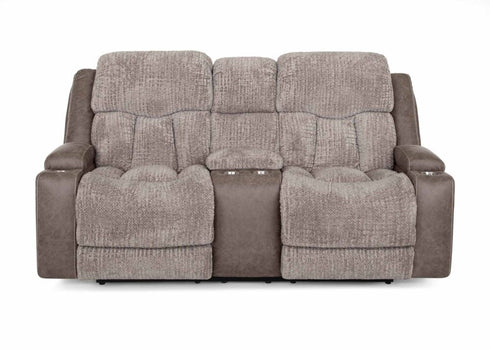 Denali Two - Tone Power Reclining Loveseat w/ Massage - WCC Furniture & Mattress Center Lafayette & Lake Charles