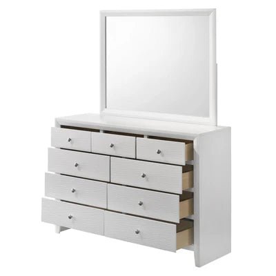 Denker Evan White Dresser & Mirror - WCC Furniture & Mattress Center Lafayette & Lake Charles