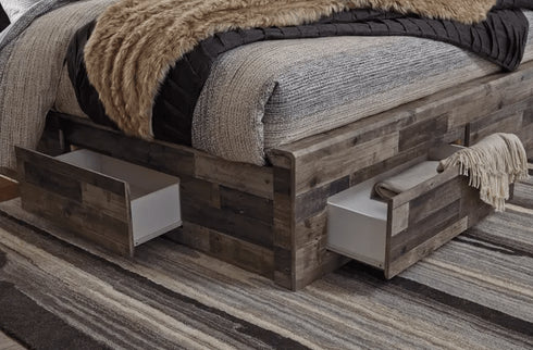 Derekson Multi-Gray King Platform Storage Bed w/ 6 Drawers - WCC Furniture & Mattress Center Lafayette & Lake Charles