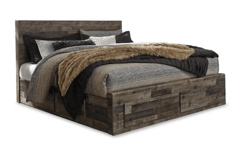 Derekson Multi-Gray King Platform Storage Bed w/ 6 Drawers - WCC Furniture & Mattress Center Lafayette & Lake Charles