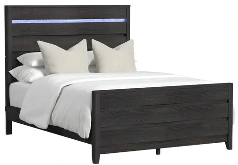 Tobias Black Panel Bed