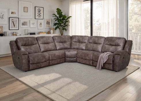 Emerson Power Reclining Sectional - WCC Furniture & Mattress Center Lafayette & Lake Charles