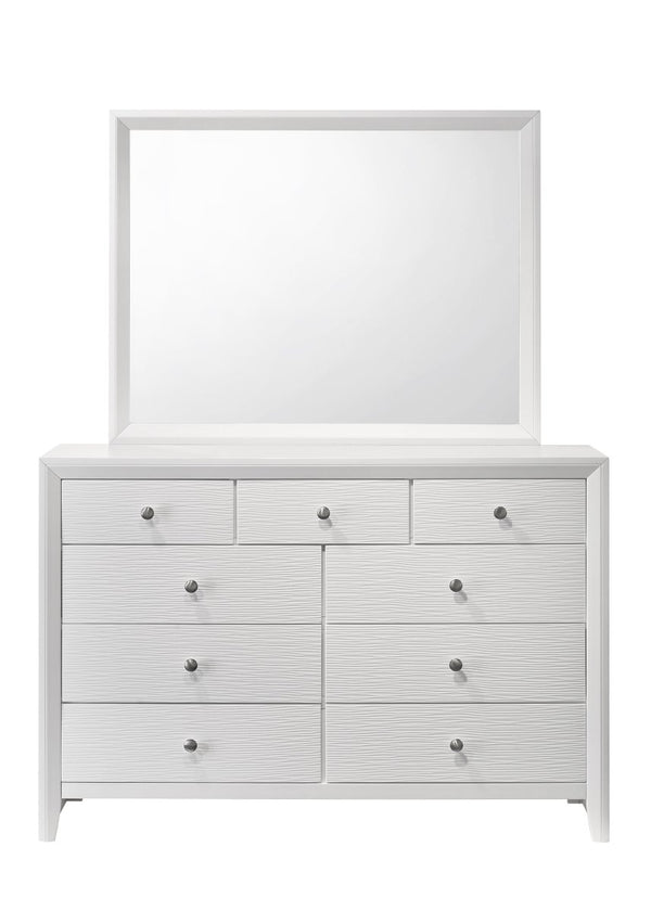 Evan White Dresser & Mirror - WCC Furniture & Mattress Center Lafayette & Lake Charles