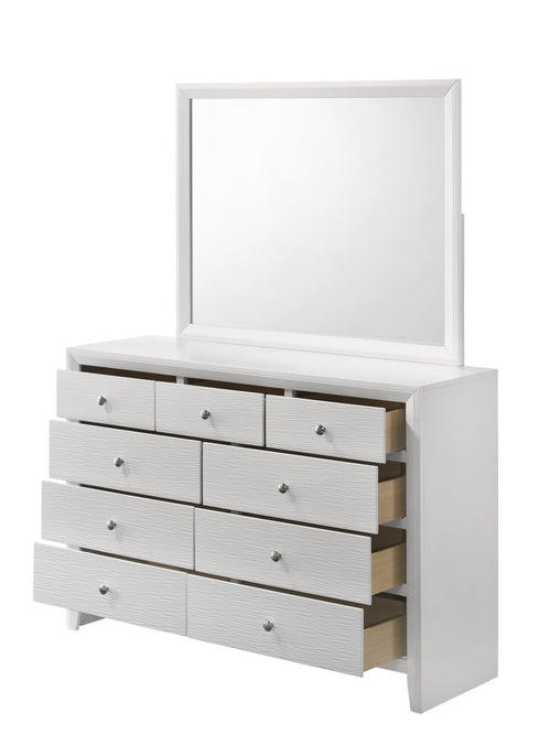 Evan White Dresser & Mirror - WCC Furniture & Mattress Center Lafayette & Lake Charles