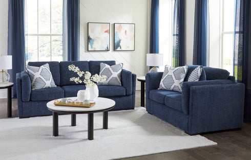 Evansley Navy Sofa & Loveseat - WCC Furniture & Mattress Center Lafayette & Lake Charles