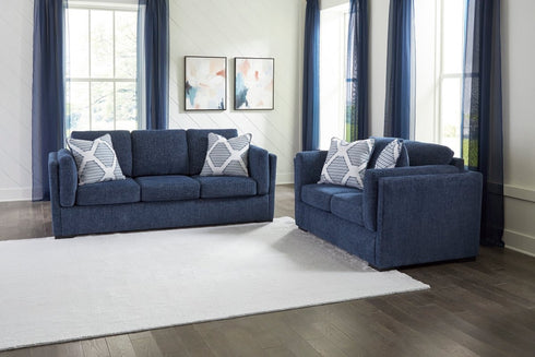 Evansley Navy Sofa & Loveseat - WCC Furniture & Mattress Center Lafayette & Lake Charles