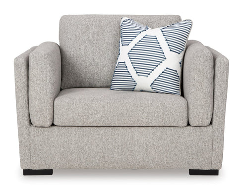 Evansley Pewter Chair and a Half - WCC Furniture & Mattress Center Lafayette & Lake Charles