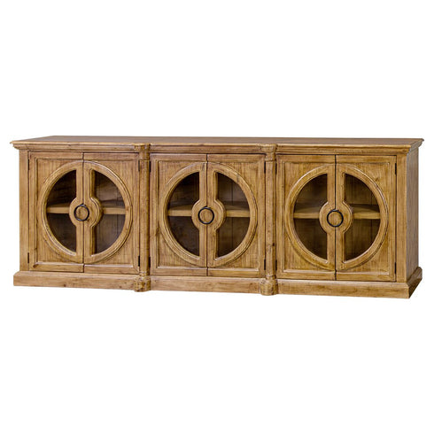 Everton Smooth Pecan 6 Door Console - WCC Furniture & Mattress Center Lafayette & Lake Charles