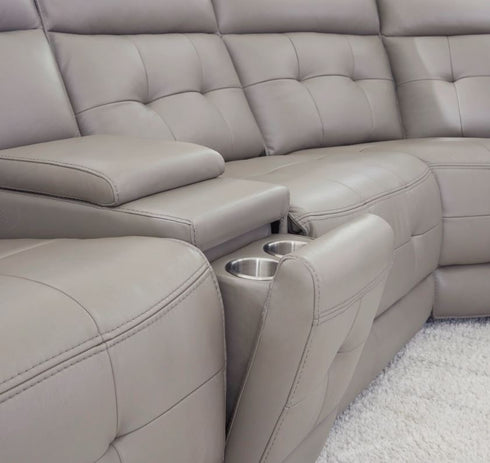 Felton Pewter 6 Piece Power Reclining Sectional - WCC Furniture & Mattress Center Lafayette & Lake Charles