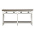 Fisher Aged White Tobacco Top 2 Drawer Sofa Table - WCC Furniture & Mattress Center Lafayette & Lake Charles