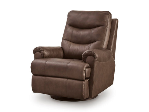 Flynwood Espresso Swivel Glider Recliner - WCC Furniture & Mattress Center Lafayette & Lake Charles