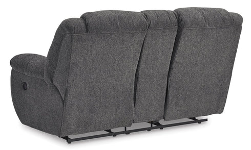 Foreside Charcoal DBL Reclining Loveseat w/ Console - WCC Furniture & Mattress Center Lafayette & Lake Charles