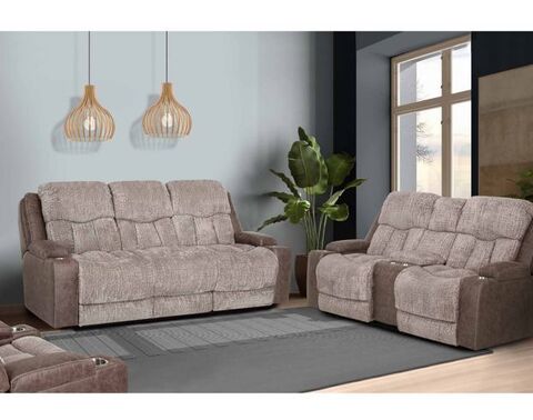 Denali Two-Tone Power Reclining Sofa & Loveseat w/ Massage