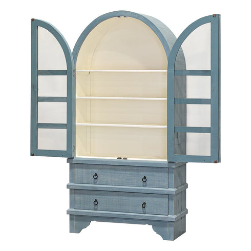 Fremont Curved Hutch Cabinet - WCC Furniture & Mattress Center Lafayette & Lake Charles