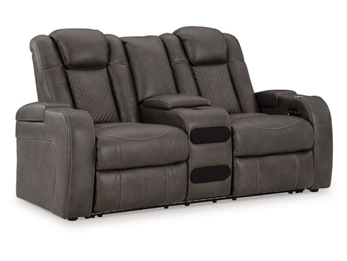 Fyne - Dyme Shadow Power Reclining Loveseat - WCC Furniture & Mattress Center Lafayette & Lake Charles