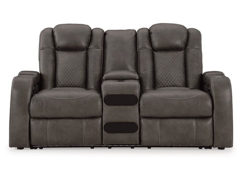 Fyne - Dyme Shadow Power Reclining Loveseat - WCC Furniture & Mattress Center Lafayette & Lake Charles