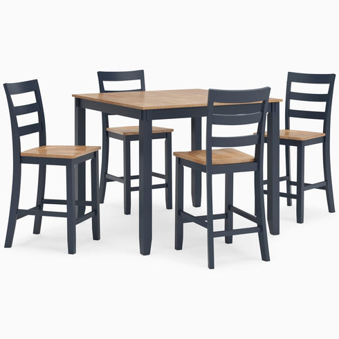 Gesthaven Blue/Natural 5 Piece Counter Height Dining Set - WCC Furniture & Mattress Center Lafayette & Lake Charles