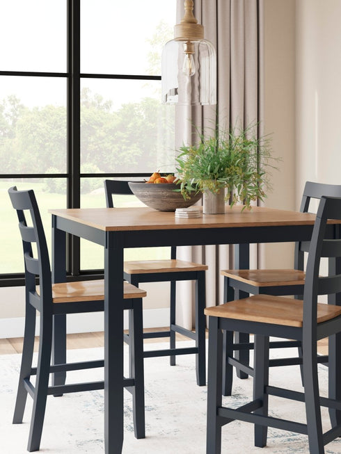 Gesthaven Blue/Natural 5 Piece Counter Height Dining Set - WCC Furniture & Mattress Center Lafayette & Lake Charles