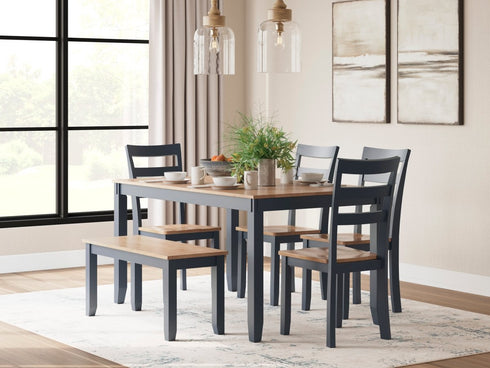 Gesthaven Blue/Natural 6 Piece Dining Set - WCC Furniture & Mattress Center Lafayette & Lake Charles