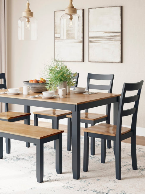 Gesthaven Blue/Natural 6 Piece Dining Set - WCC Furniture & Mattress Center Lafayette & Lake Charles