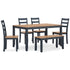 Gesthaven Blue/Natural 6 Piece Dining Set - WCC Furniture & Mattress Center Lafayette & Lake Charles
