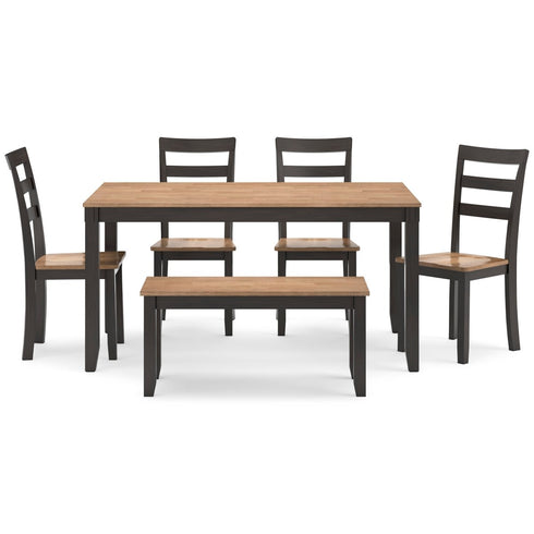 Gesthaven Brown/Natural 6 Piece Dining Set - WCC Furniture & Mattress Center Lafayette & Lake Charles