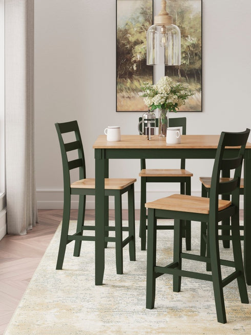 Gesthaven Green/Natural 5 Piece Counter Height Dining Set - WCC Furniture & Mattress Center Lafayette & Lake Charles