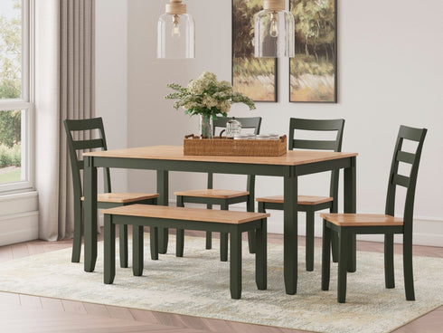 Gesthaven Green/Natural 6 Piece Dining Set - WCC Furniture & Mattress Center Lafayette & Lake Charles