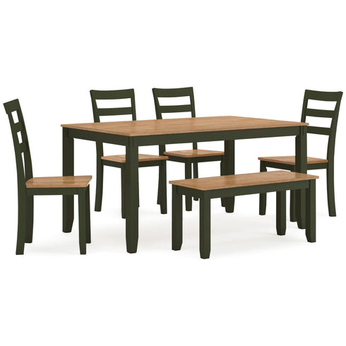 Gesthaven Green/Natural 6 Piece Dining Set - WCC Furniture & Mattress Center Lafayette & Lake Charles