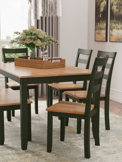 Gesthaven Green/Natural 6 Piece Dining Set - WCC Furniture & Mattress Center Lafayette & Lake Charles