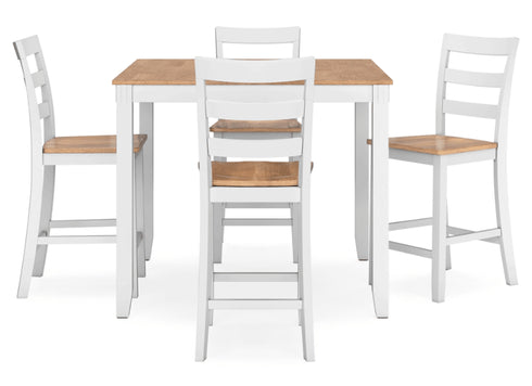 Gesthaven White/Natural 5 Piece Counter Height Dining Set - WCC Furniture & Mattress Center Lafayette & Lake Charles