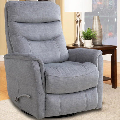 Gordon Capri Silver Manual Swivel Recliner - WCC Furniture & Mattress Center Lafayette & Lake Charles